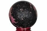 Polished Rhodonite Sphere - Madagascar #218881-1